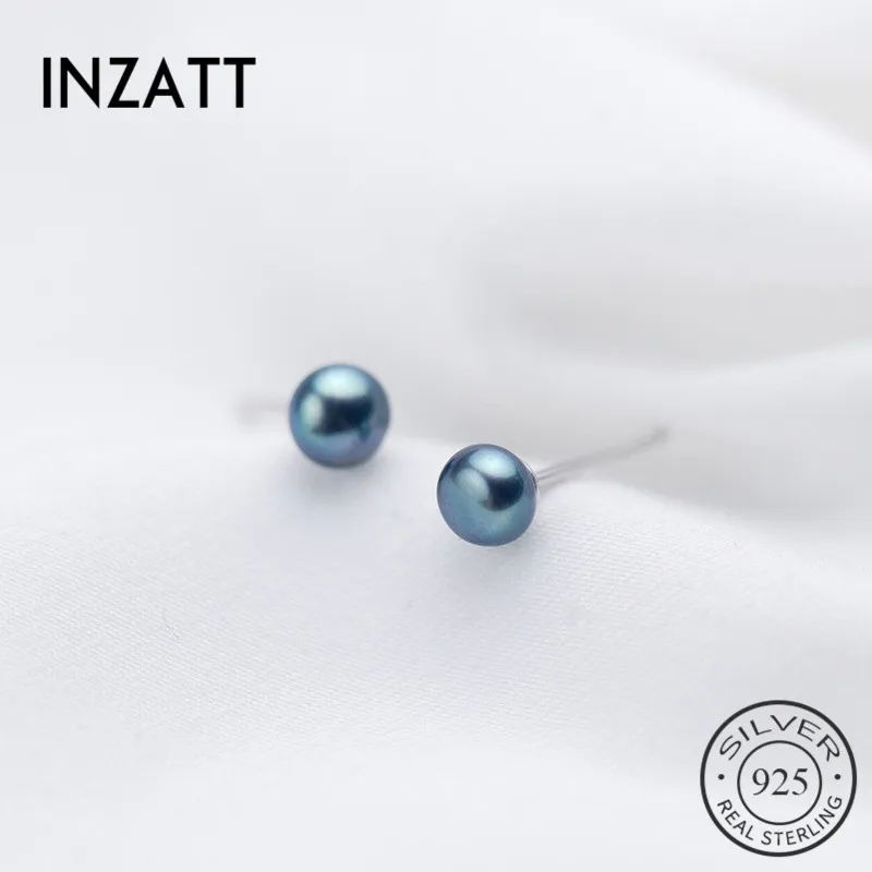 Серьги-гвоздики INZATT из настоящего серебра 925 пробы женские Изящные Ювелирные