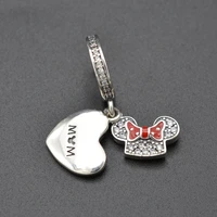 best gifts cz micro setting with cubic zircon 925 sterling silver minnie silver tag cartoon character boutique silver jewelry