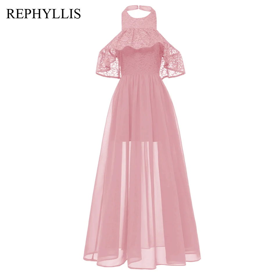 Женское кружевное платье REPHYLLIS с открытыми плечами открытой спиной свадебное