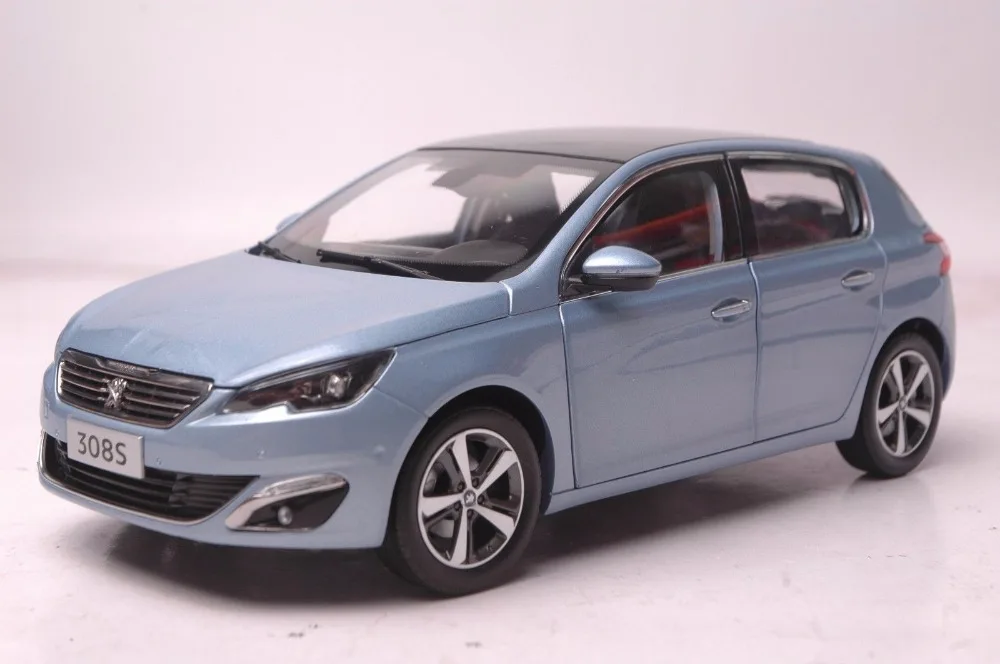 1:18 литья под давлением модель для peugeot 308S синий хэтчбек сплав игрушечный автомобиль миниатюрная коллекция подарок 308