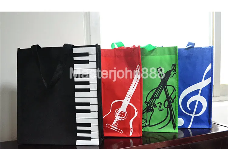 Music Topic Piano Key Music Note Guitar Violin 600D Oxford Bag Handbag Shopping Bag Free Shipping