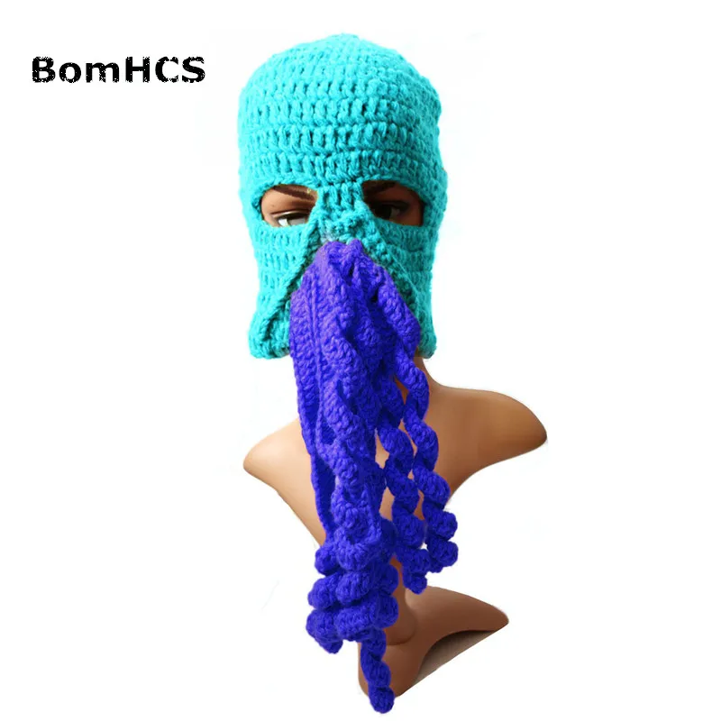 Новинка BomHCS крутая Зимняя Вязаная мужская шапка для бороды маска Wortex лыжная