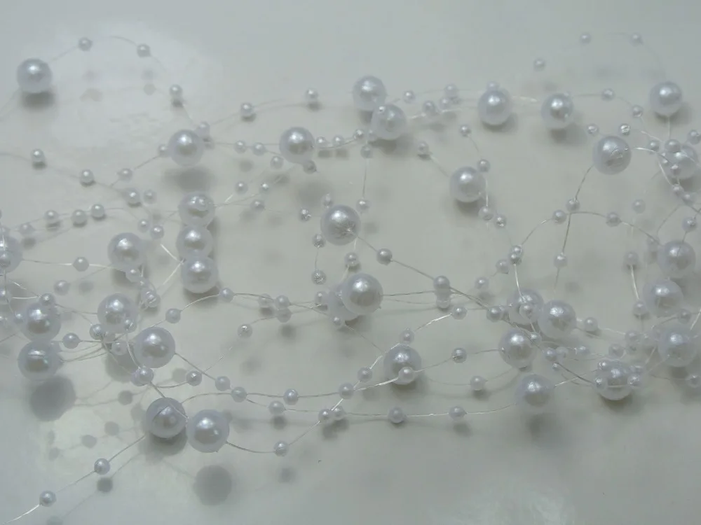 

10 Strands of 1.2 Meter White Pearl Beaded Garland Wedding Bouquet Decoration Craft DIY