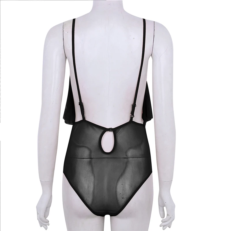 Для женщин пикантные нижнее белье, комбинация сетки See Through Sheer выдалбливают бюст и спинки эротический купальник боди комбинезон ночное белье