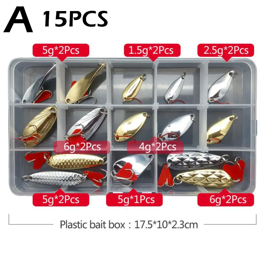 Набор рыболовных приманок с тройными крючками 5 цветов | Спорт и развлечения