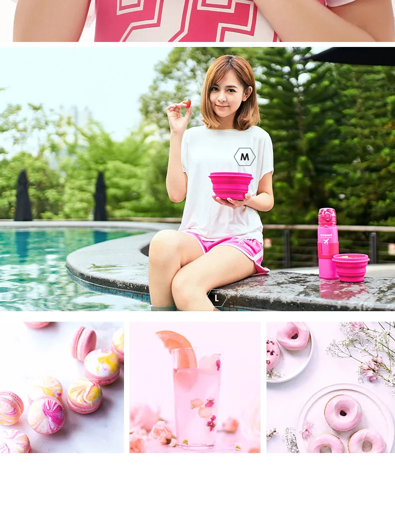 Открытый путешествия Одежда высшего качества платины Силиконовый складной чаши