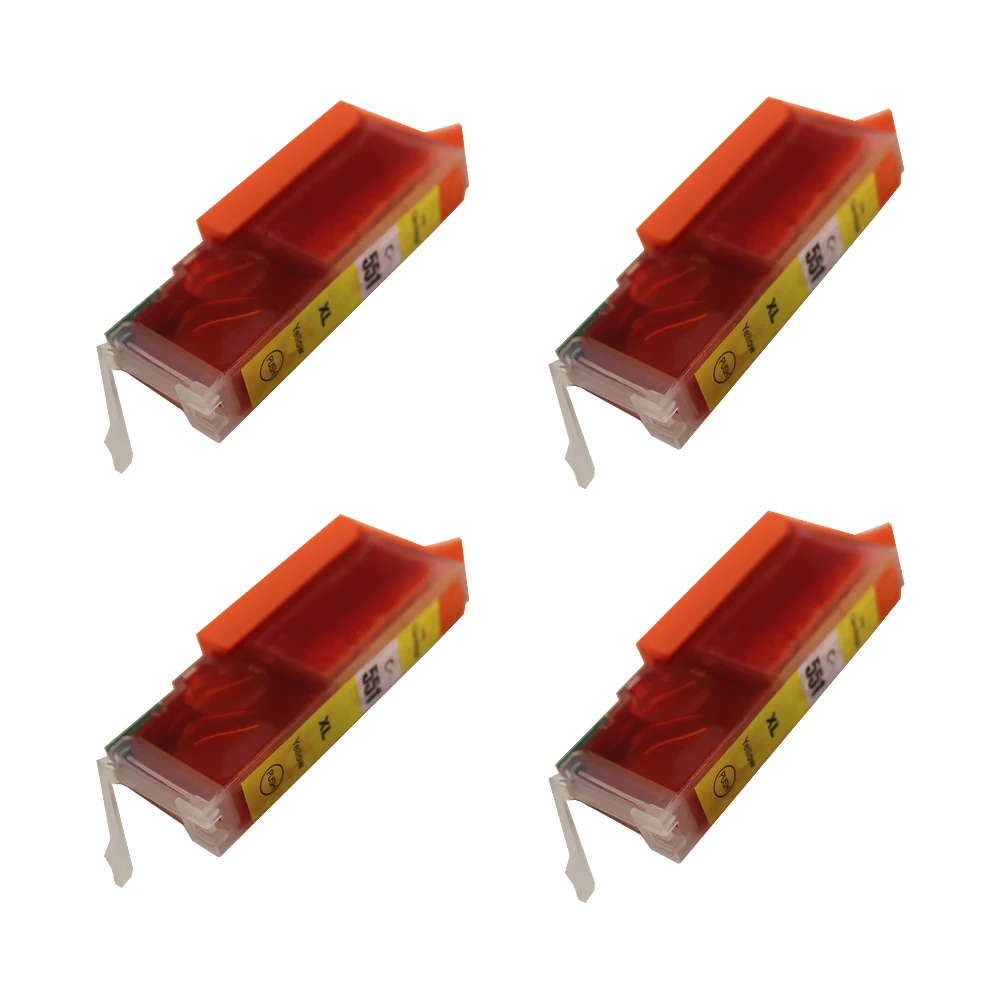4PK CLI-551 желтые чернила для Canon iP7250 MG5650 MX925 iX6850 MG5550 MG5450 MG6650 MX920 MG5400 MG6450 MG7500 iP7200 |