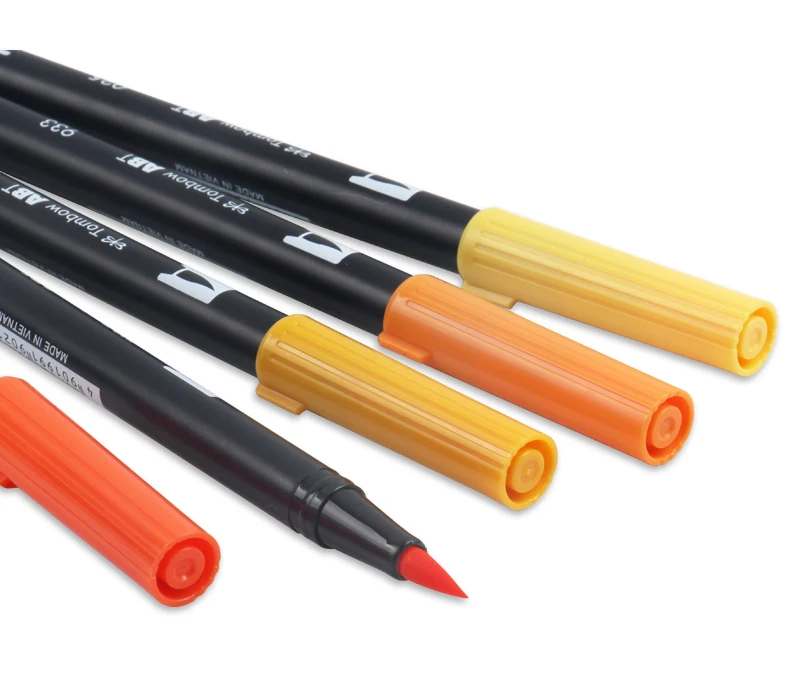 TUNACOCO, 1 шт., ABT, Япония, TOMBOW, новые цвета, маркер, двойная головка, маркеры, цветная мягкая кисть, ручка, принадлежности для рисования Bb1710080