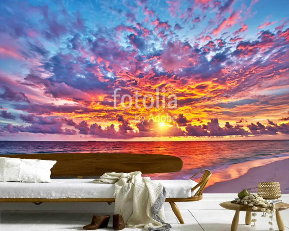 Custom beach wallpaper murals Maldives in the ocean natural landscape mural for living room bedroom background papel de parede |