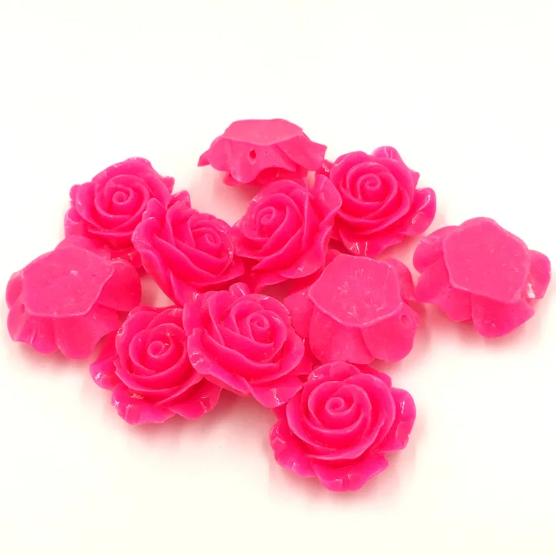 20 шт конфетных цветов фуксия смолы форма цветка купольное уплотнение Cameos