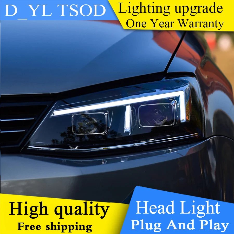

Car Styling For vw jetta headlights 2012-2017 For VW jetta MK6 head lamps with LED guide car styling bi xenon HID lens parking