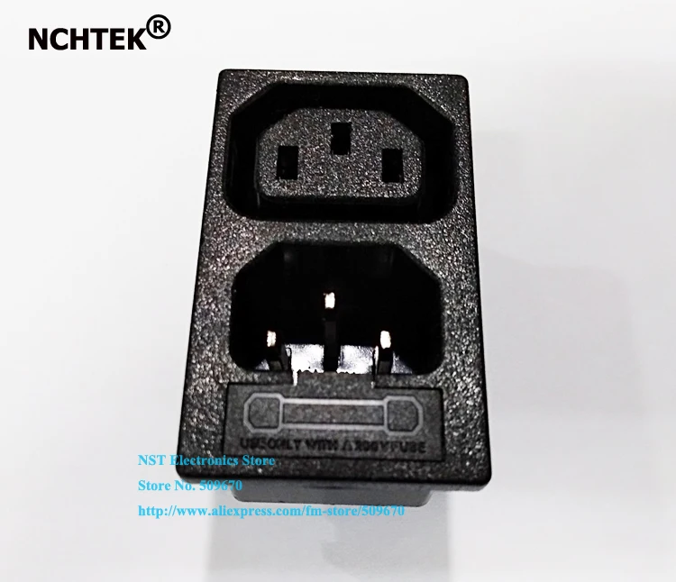 Штепсельная розетка NCHTEK 10 А 250 В IEC 320 C14 штекер и гнездо C13 питания переменного тока