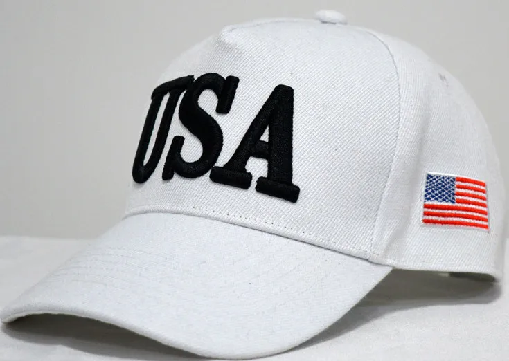 USA White Make America Great Again Кепка с вышивкой Регулируемая Кепка Дональд Трамп бейсбольная кепка Acc014 - Цвет: USA White