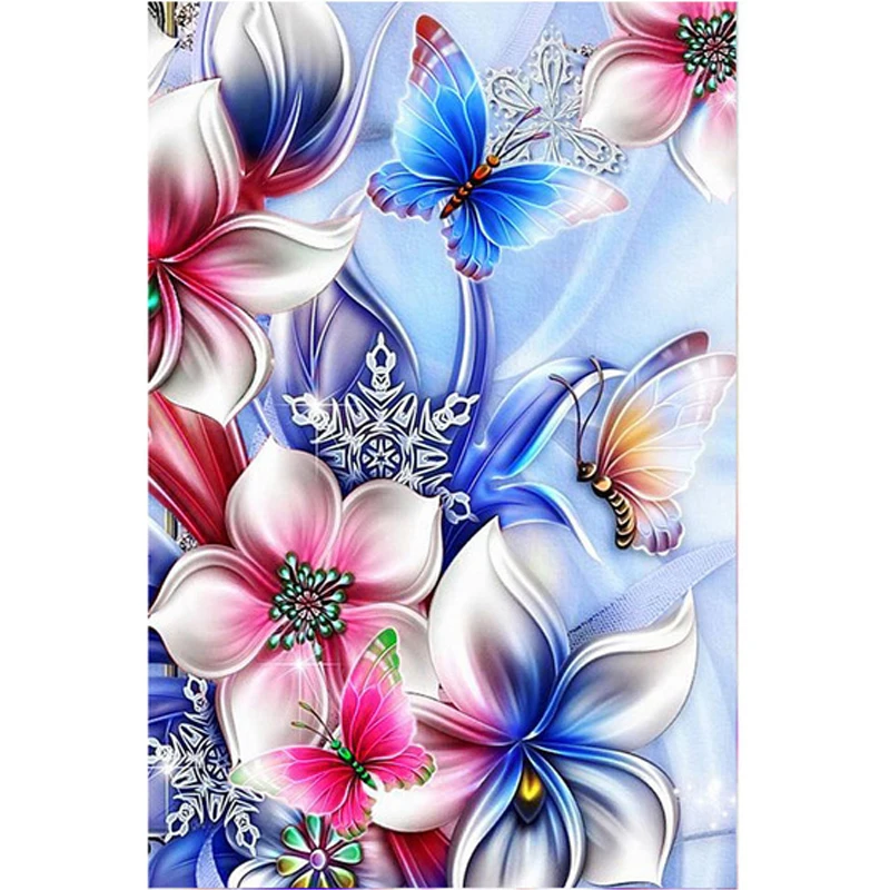 Beautiful flowers and butte diamond Embroidery diy painting mosaic diamant 3d cross stitch picture | Дом и сад