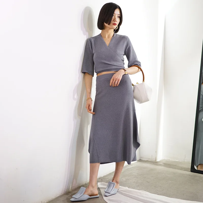 ZHEJIAN Pleat независимый дизайнер 2018 S/S весна вязание посылка назад Халаза