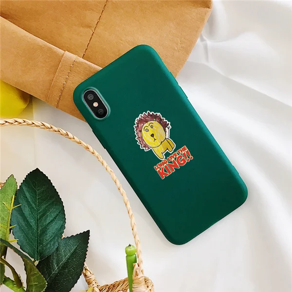Green-3217 Мягкий ТПУ чехол для телефона с милым рисунком динозавра конфет для iphone 7 8 Plus 5 5S 6 6S 7Plus X XR XS MAX The Lion King - Цвет: Green-3217