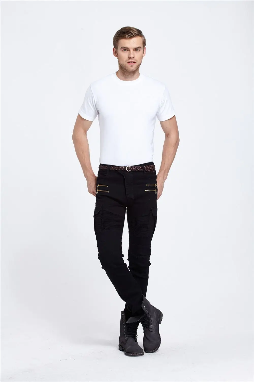 Стрейчевые джинсы для Для мужчин Slim Fit черные Homme | Мужская одежда