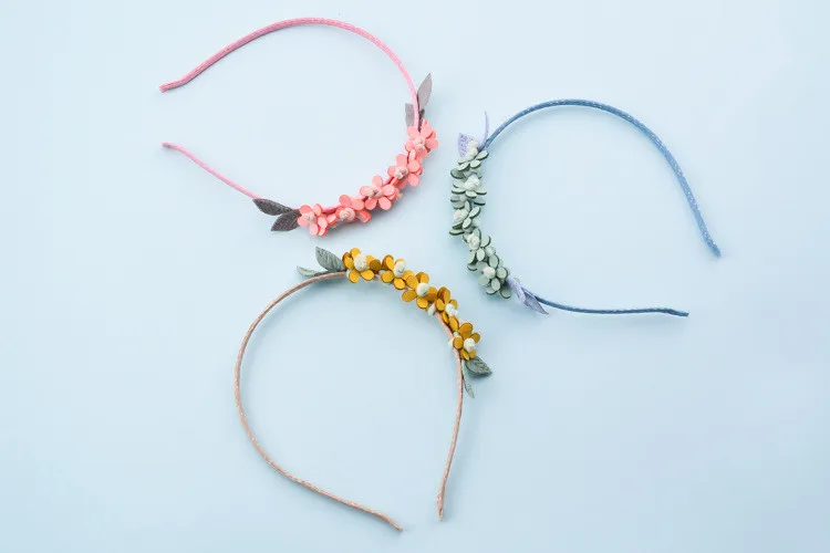 12 шт. модные милые войлочные цветочные повязки для волос палочки принцессы