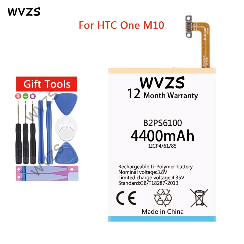 Wvzs 4400 мАч литий-полимерный аккумулятор B2PS6100 для htc One M10 10/10 Lifestyle M10H Сменные