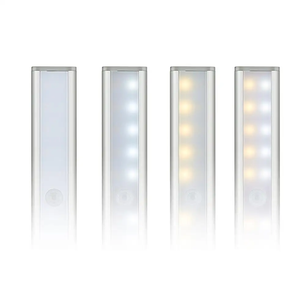 2 шт 20LED шкаф свет USB Перезаряжаемый двухрядный свет беспроводной движения активированная лампа энергосберегающий датчик ночник