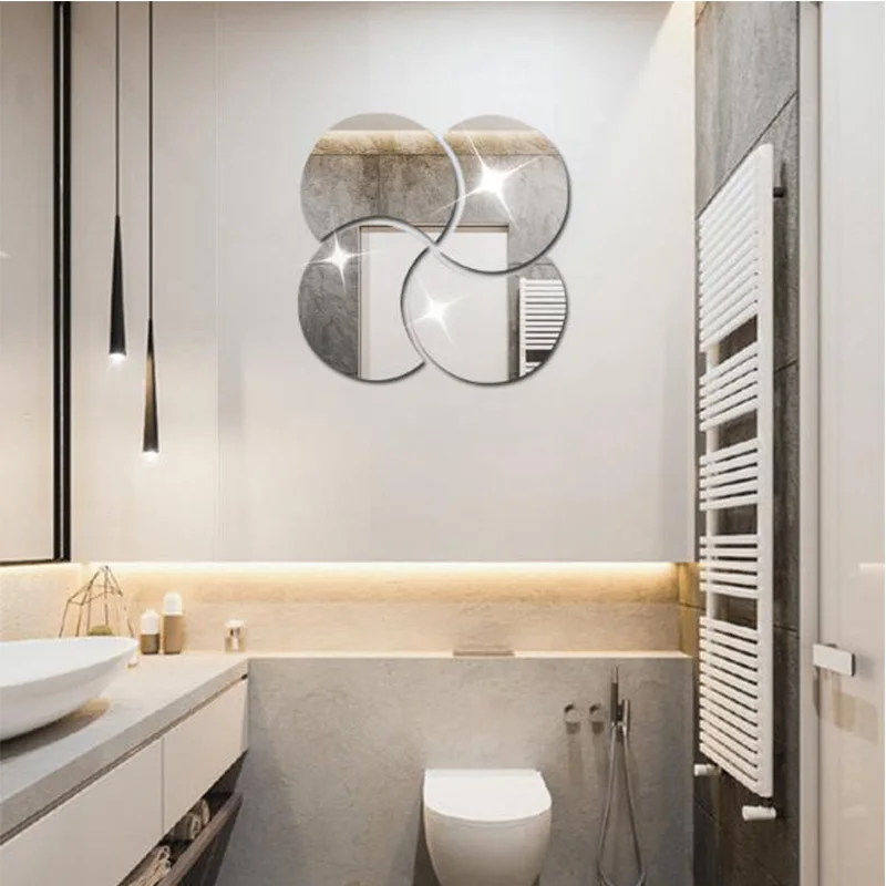 Акриловые зеркальные настенные наклейки аксессуары для украшения дома клевер