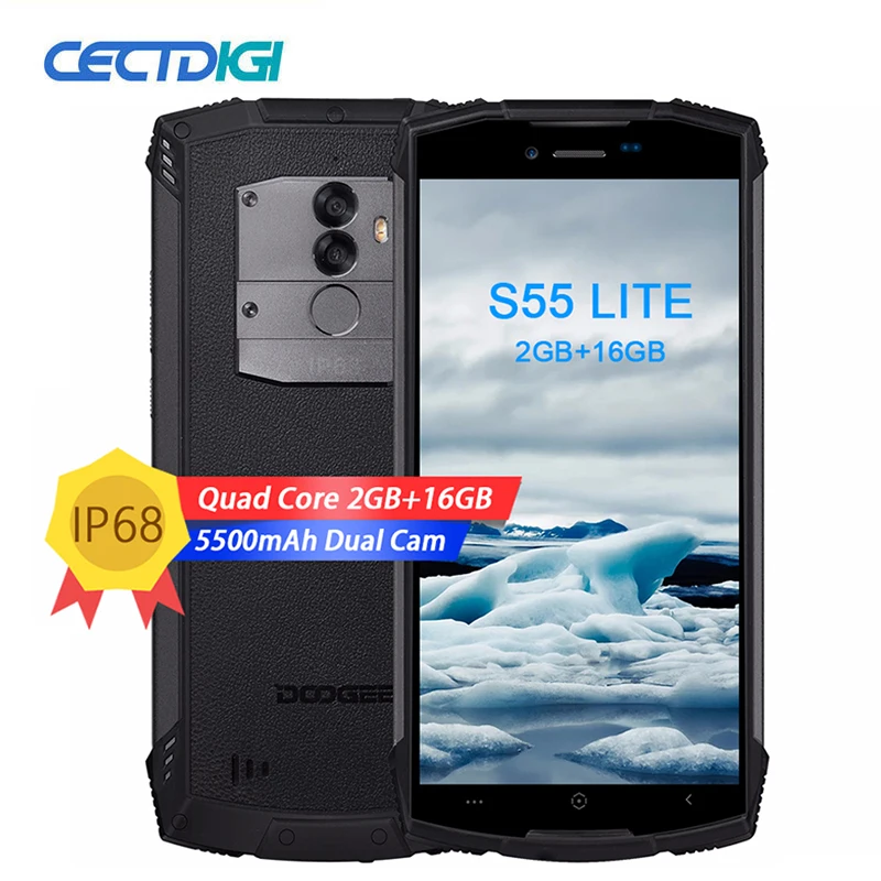 DOOGEE S55 Lite водонепроницаемый смартфон 2 Гб ОЗУ 16 ПЗУ экран 5500 дюйма Android 5