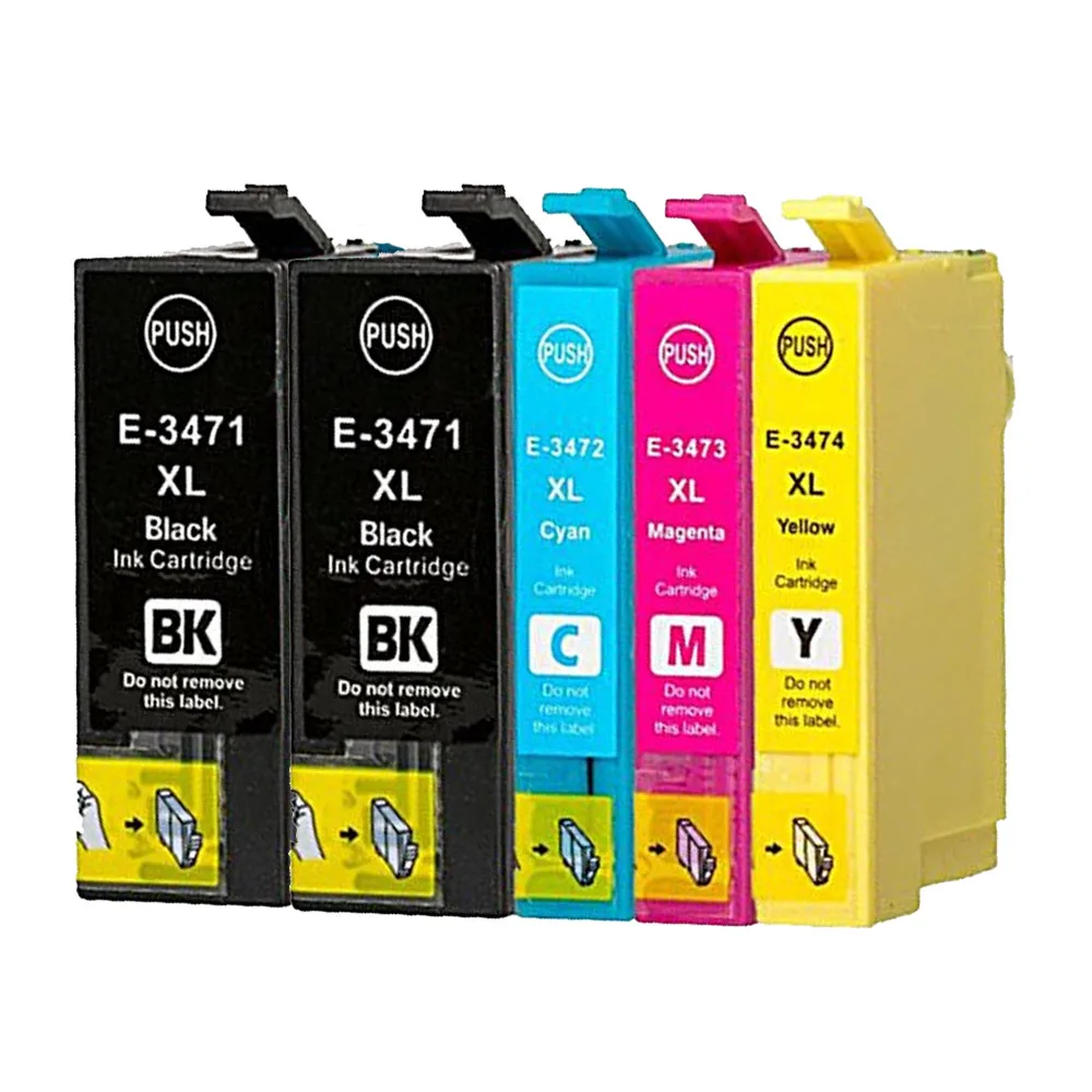 Совместимые чернильные картриджи для Epson 34XL-T3471 T3472 T3473 T3474 (2 черные 1 Голубые