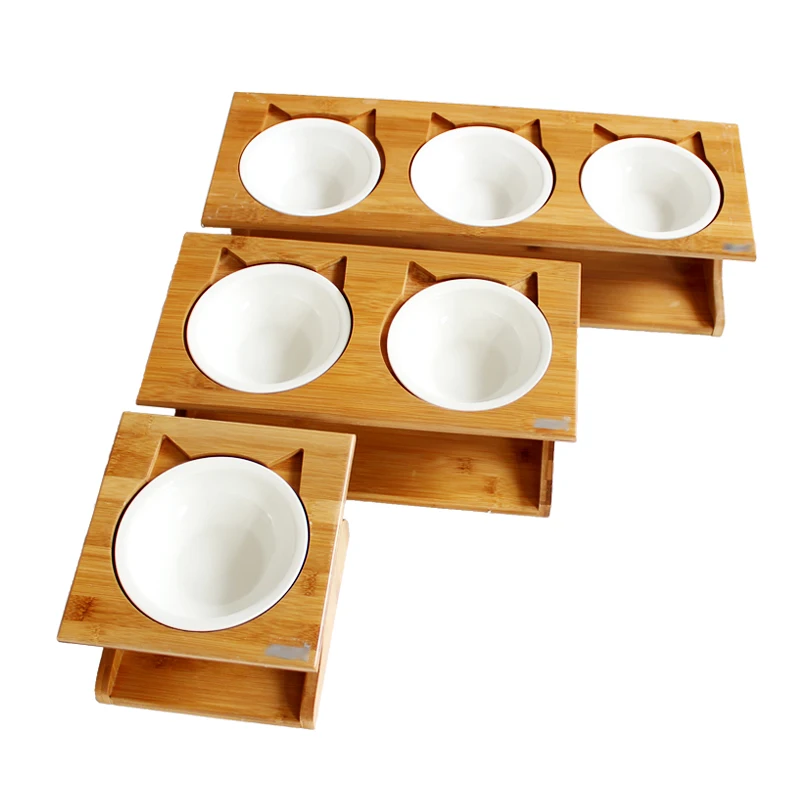

Dog Food Bowls Elevated Dog Cat Bowls Ceramic Stainless Steel Pet Bowl Pet Feeder Cats Dogs Feeding Dish Pet Supplies Cat Bowl