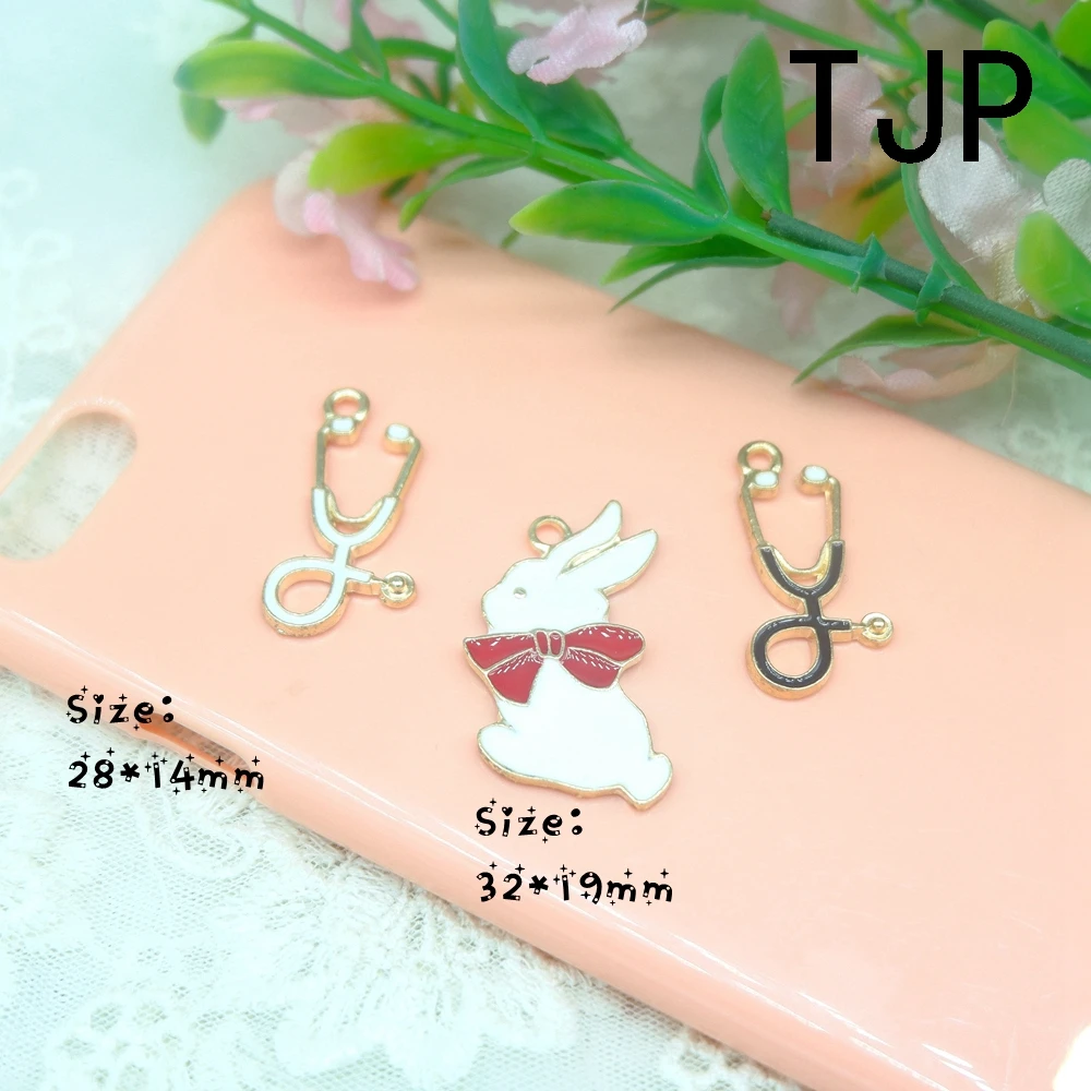 Kawaii стетоскоп Подвески Кролик для DIY украшения Браслеты ожерелье серьги брелок