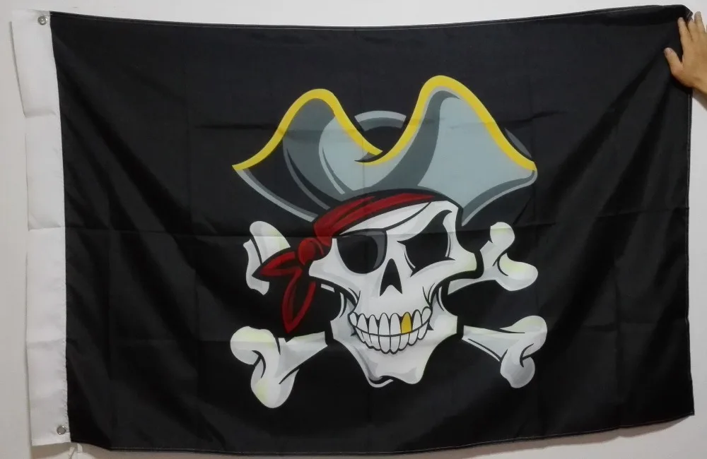 Бандана с изображением пирата Jolly Roger RED BANDANA и крестообразным флагом 3X5FT 150x90см