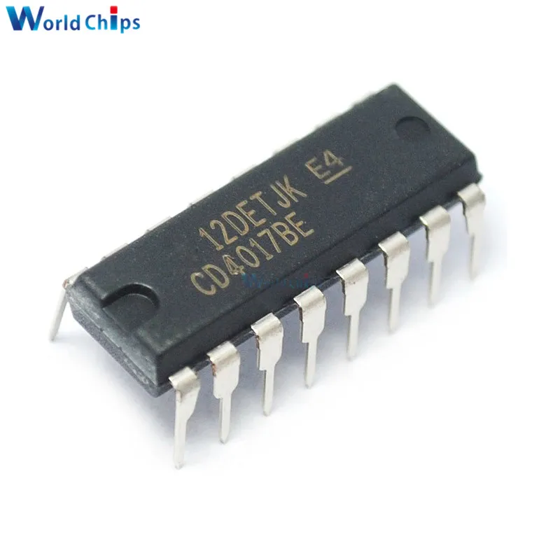 

100 шт., CD4017, CD4017B, CD4017BE, 4017 десятикратный счетчик, разделитель IC