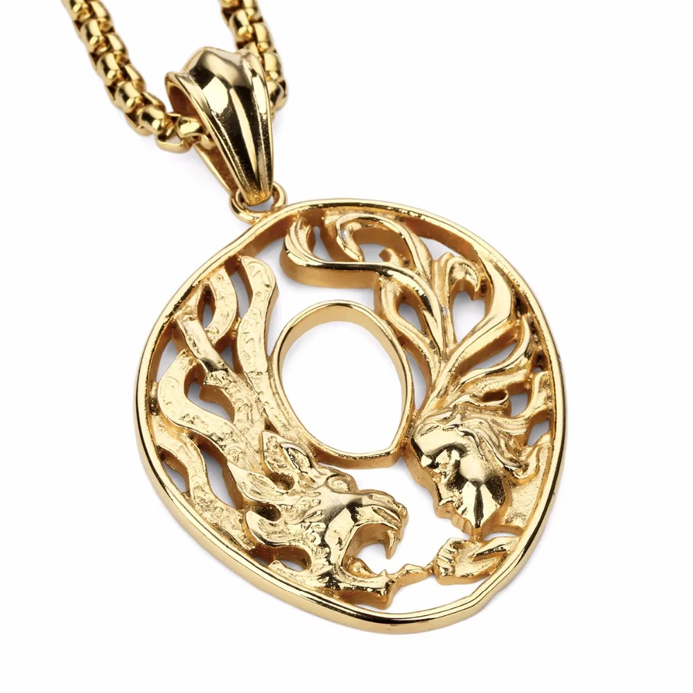 2017 New Arrival Necklace Beauty and Wolf Skeleton Map Pendant Hiphop High Quality Dope Jewelry Men's Accessories | Украшения и