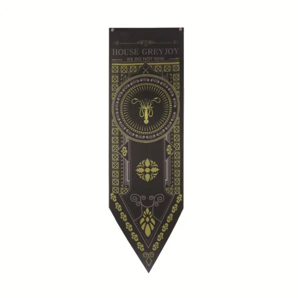 HQGreyjoy 46x150 см атласная Игра престолов баннер для дома декоративные флаги Таргариен Старк Ланнистер HQ украшение для бара комнаты флаг получил баннеры - Цвет: HQGreyjoy