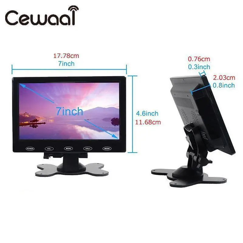 7 &quot/9&quot/10 1 &quotHD CCTV камера LCD PC жидкокристаллический дисплей AV/VGA/HDMI 1024x600 вход экран