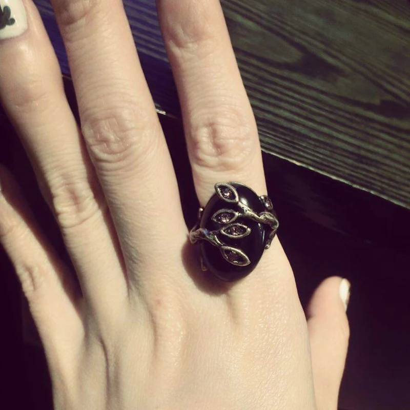 Бутик аморта винтажное асимметричное черное кольцо|brand ring|class ringdesigner ring |