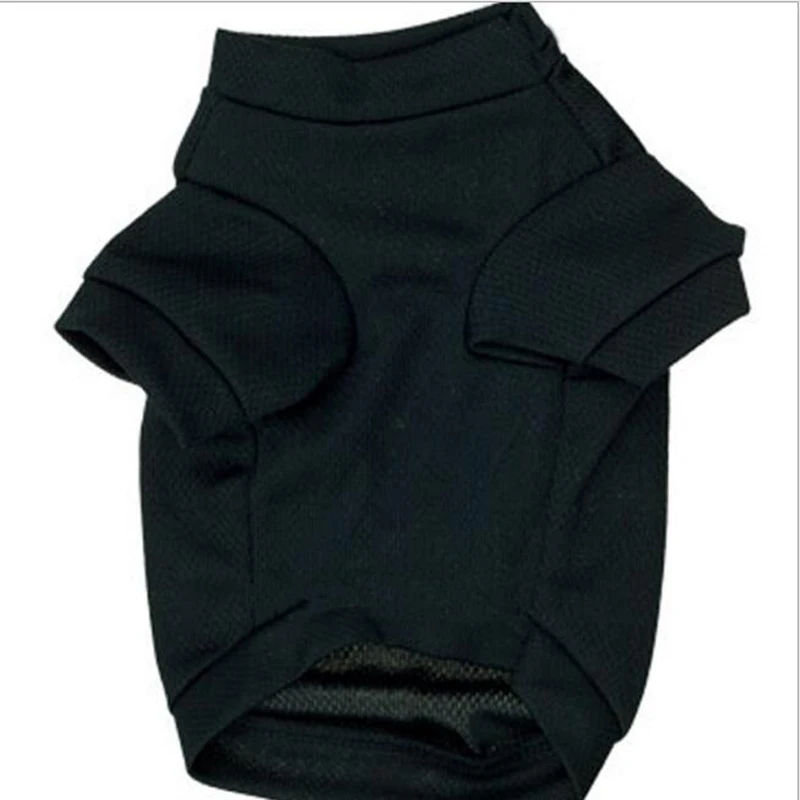 Дышащая черная футболка для собак жилет весенне-летняя одежда Одежда питомцев с