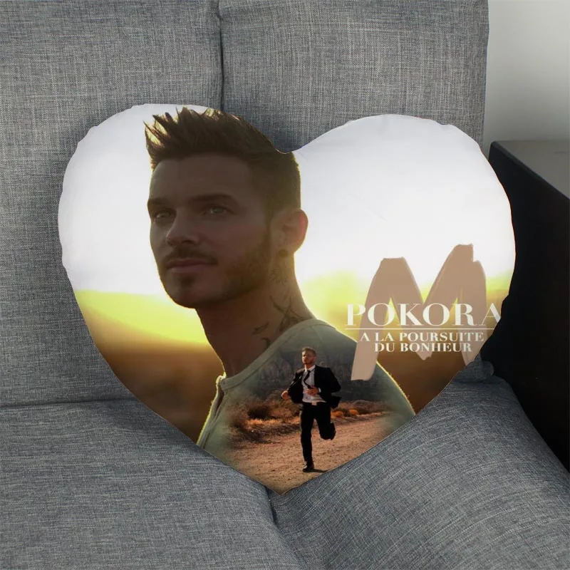Custom M. Pokora сердце Форма Наволочка на молнии наволочка свадебные туфли для дома или