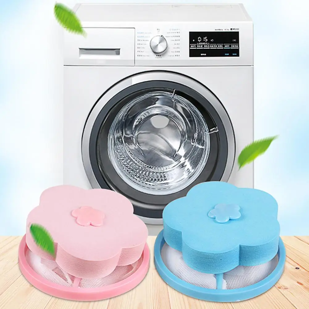 

1 Pc Washing Machine Flower Shape Hair Removal Laundry Ball Floating Filter Mesh Bag Design
