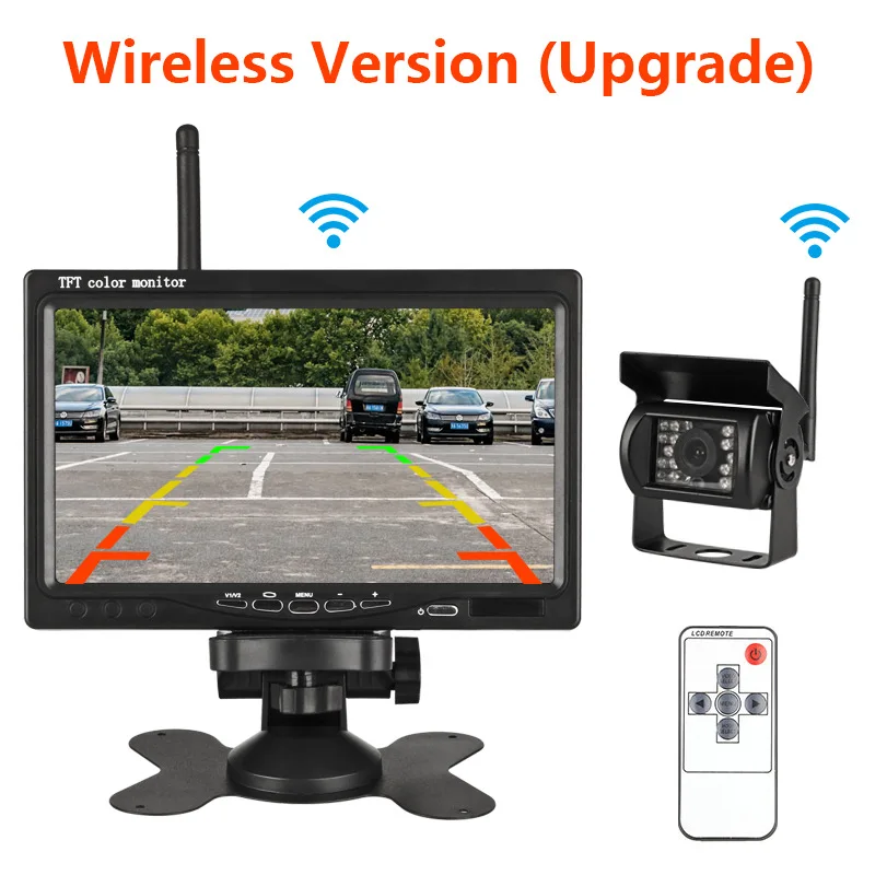 Wireless version Jansite " Беспроводной автомобильный монитор TFT lcd заднего вида для HD монитора камеры для грузовика камеры поддержка автобуса RV Ван DVD Камера заднего вида - Название цвета: Wireless version