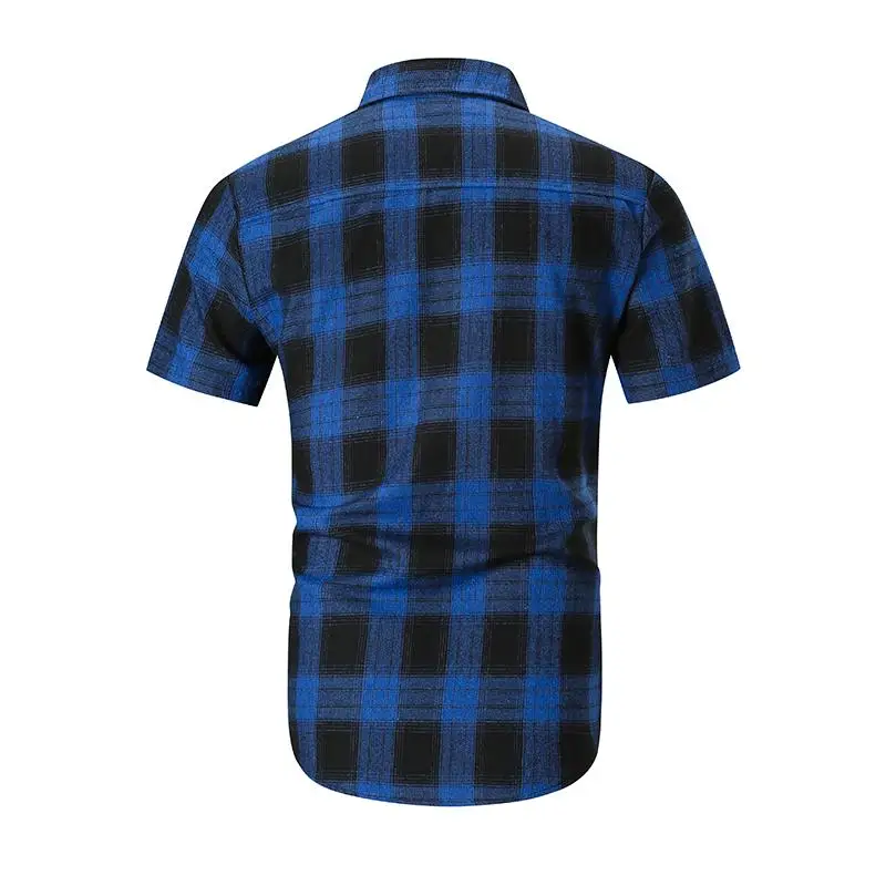 Льняные рубашки Мужская блузка одежда Camisa masculina летняя мужская рубашка в клетку