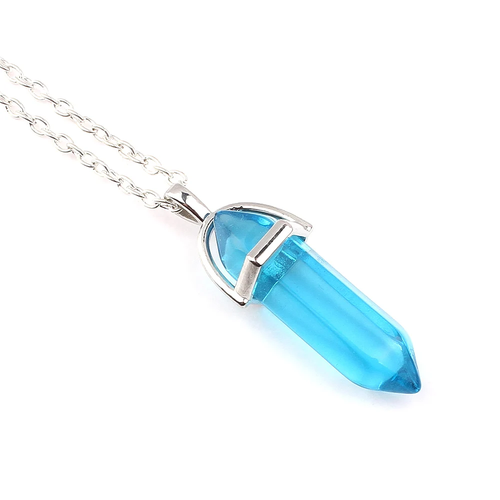 Ожерелье-цепочка с натуральным кристаллом кварцевый камень драгоценный