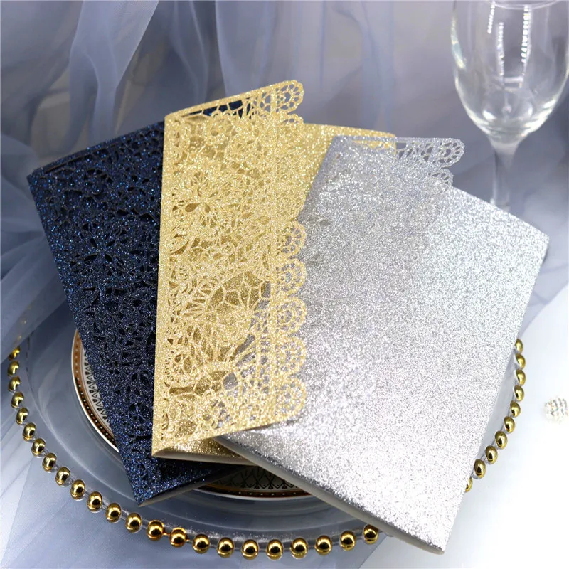 10PCS wedding invitationS bump flash high-end invitation card business event party C | Дом и сад