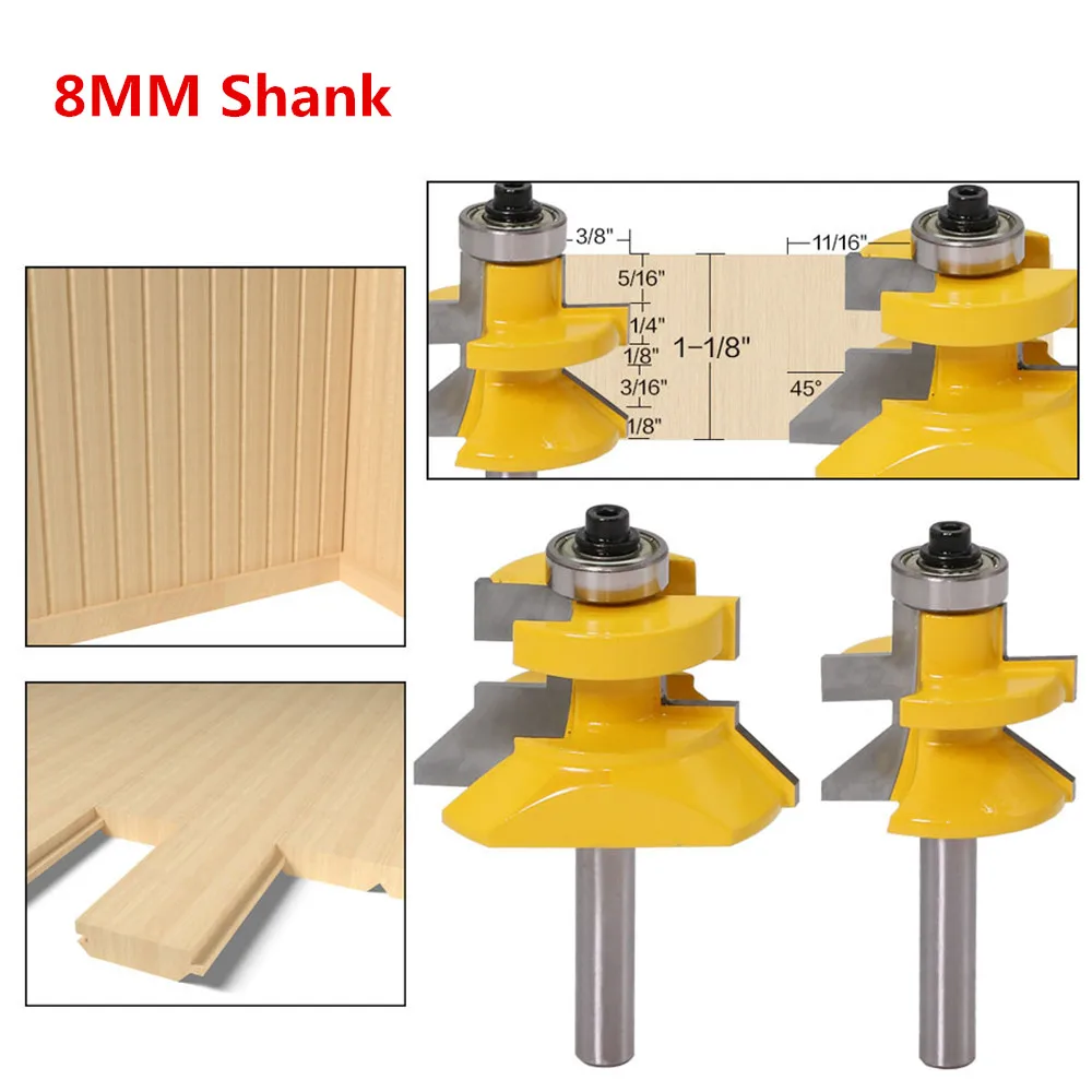 

8 Handle Floor Knives Side Splicing Wood Milling Cutter Woodworking Engraving Machine Router Bit HT64