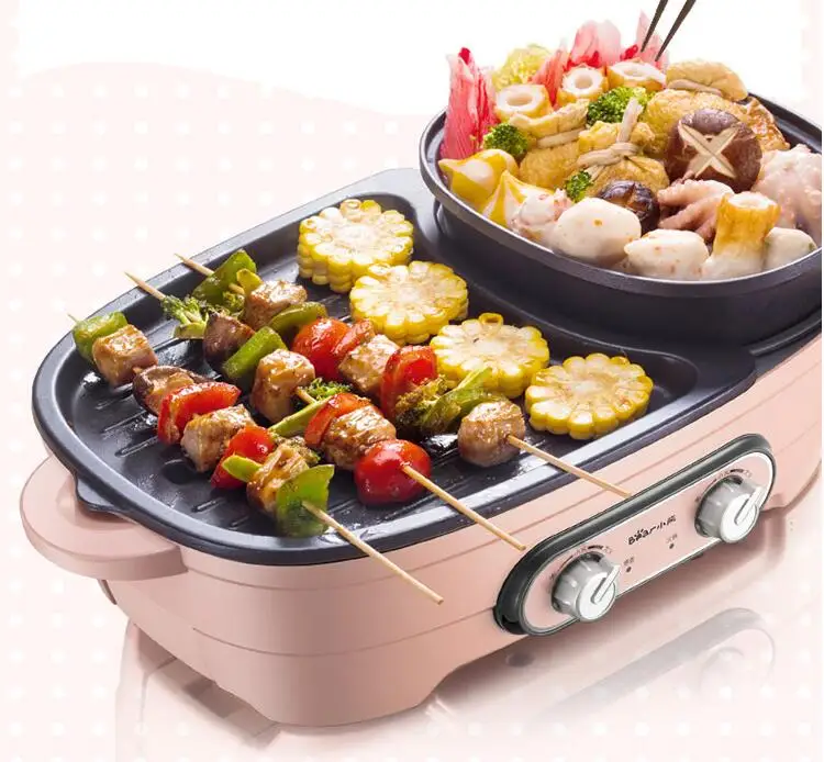 220 В антипригарная машина для барбекю и мяса, 2 в 1, многофункциональная электрическая машина для гриля для барбекю, мультиплита для ЕС/Австралии/Великобритании