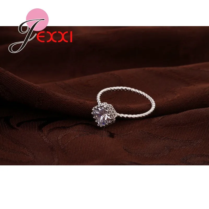 925 Sterling Silver Ring Sports Style Quartet Crystal Cubic Zirconia Round Thanksgiving Surprise Gift For Women Wedding | Украшения и