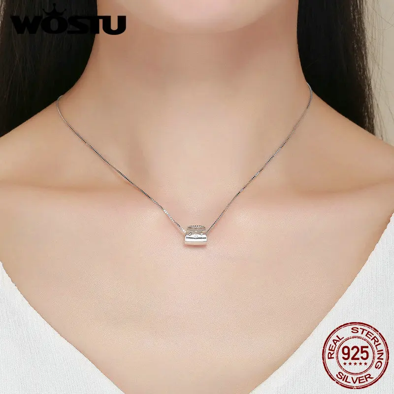WOSTU модные из стерлингового серебра 925 пробы прозрачный кубический циркон яркая