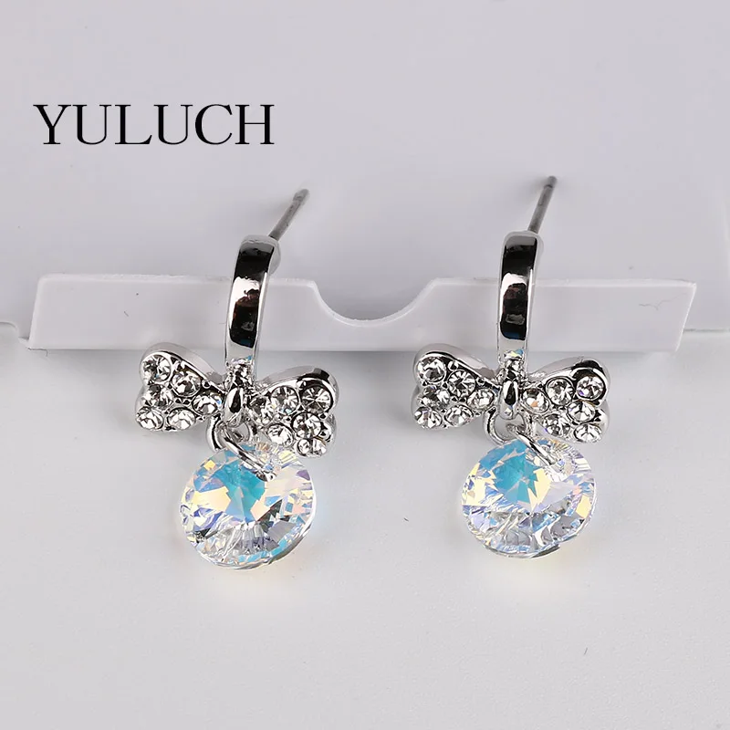 Женские винтажные серьги с кристаллами и бантом новый дизайн | Украшения