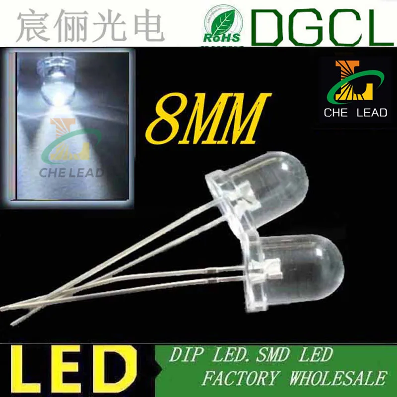 Круглый светодиодный Диод DIP 8 мм желтый цвет 2 0 5 нм 100 в шт. бесплатная доставка|led