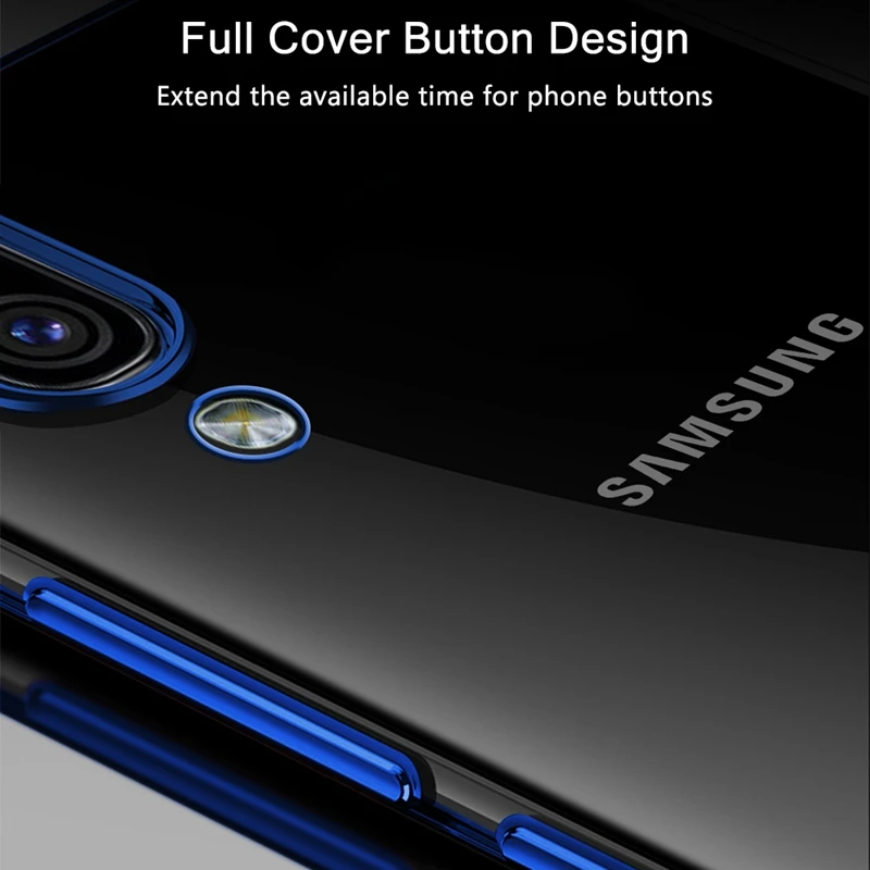 For Samsung Galaxy Note8 9 Plating Transparent Thin Soft TPU Phone Cases A10 20 A9s A6 A7 A8 Plus Cover Back Case |
