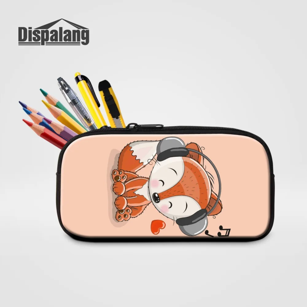 

Animal Fox Owl Lion Pig Printed Pencil Case For Girls Boys Women Mini Portable Cosmetic Bags Kids Small Zipper Pen Box Bag Pouch